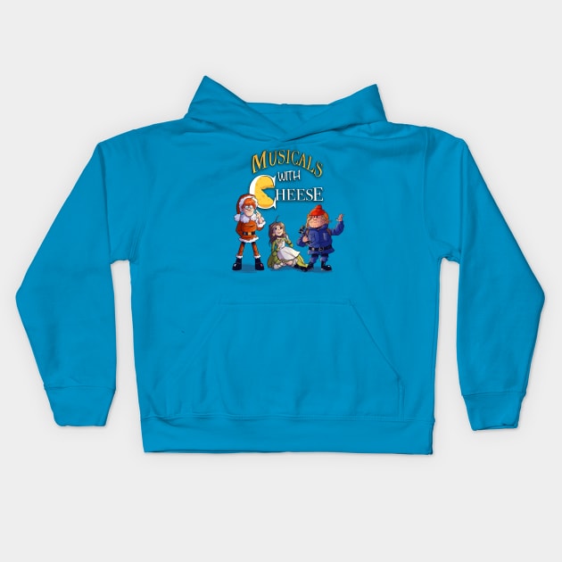 Musicals with Cheese Holiday Design Kids Hoodie by Musicals With Cheese
